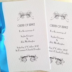 Small Art Deco Wedding Order of Service Books