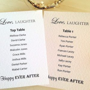 Love Laughter Table Plan Cards