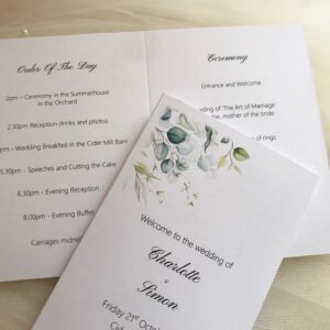 Eucalyptus Order of Service Booklets