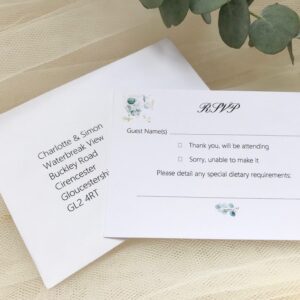Eucalyptus RSVP Cards and Envelopes
