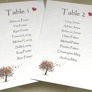Love Tree Table Plan Card