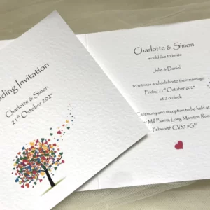 Love Tree Square Centrefold Wedding Invitation
